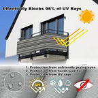 Privacy Fence 2.5' x 19.7' UV Protection Weather Resistant Waterproof Patio Privacy Screens for Balcony, with Grommets, for Deck Pool Fence Railings Apartment, Black White Stripes