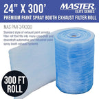 Master Airbrush Elite Paint Spray Booth Exhaust Filter Roll 24" x 300' - 18 Gram Heavy-Duty Fiberglass Paint Arrestor for Filtering Overspray Particles in Auto Body Shops & Refinish Booths