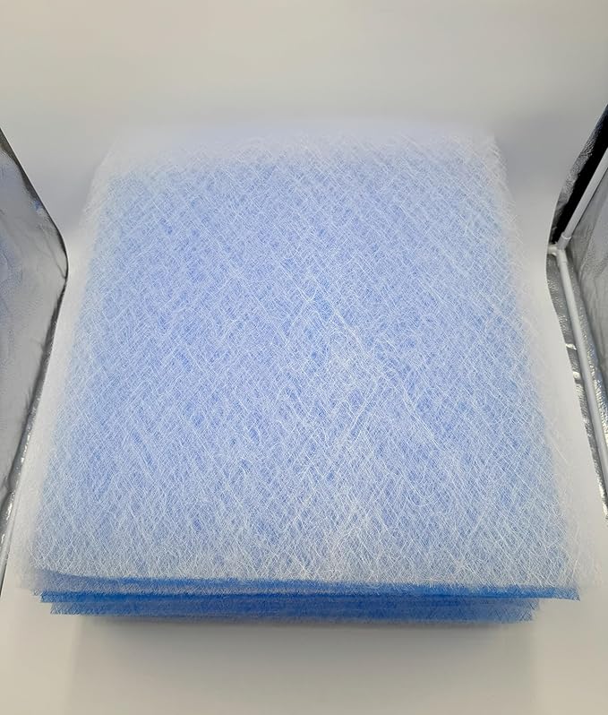 Paint Booth Exhaust Fiberglass Filter, Blue/White Paint Arrestor for Spray Booth (200/case, 24" x 24")