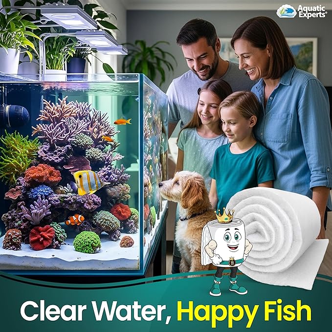 Aquatic Experts Aquarium Filter Floss for Fish Tank Filters - FilterFirst Aquarium Filter Pad - Media Roll for Crystal Clear Water, 3/4" - 1" Thick (24 Inch Wide, 72 Inch Long)