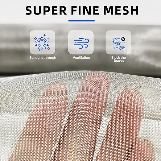 40 Mesh 304 Stainless Steel Mesh Screen, 24'' x 118''（60cm×300cm） Wire Screen Mesh, Rust Free Woven Wire Mesh, Metal Mesh Screen for Air Vents, Window Screen, Filters, Cage,Garden Covers