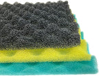 Wave Point Aquarium Bio Sponge Foam Filter Media Pad Cut-to-fit for Fish Tank Sump Pond 17" x 11" x 1/2" to 1" (2 Sets (6 PCS))