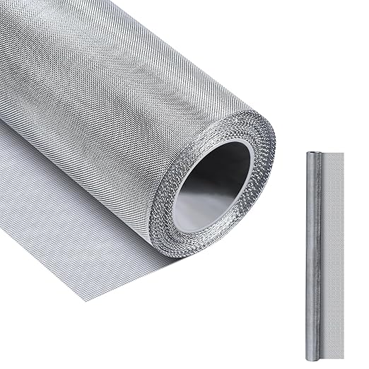 304 Stainless Steel Mesh Screen, Wire Screen Mesh, Rust Free Woven Wire Mesh, Metal Mesh Screen for Air Vents, Window Screen, Filters, Cage,Garden Covers (40mesh 47in×118in)