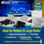 Aquatic Experts High Flow Filter Media Bag - Durable Filter Bags for Fish Tank, Secure Aquarium Media Bag with Drawstring, Media Bags for Aquarium and Pond, High Flow (White), 3” x 8” - 8 Pack