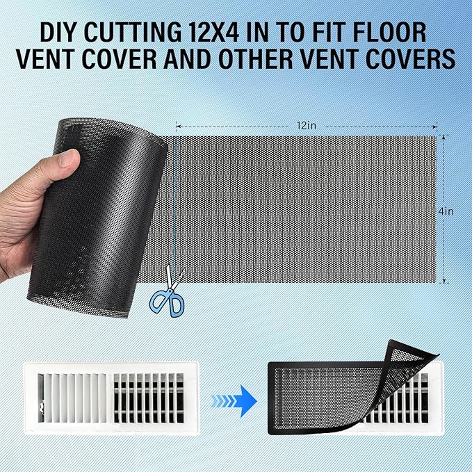 39x4 inch Customizable DIY Floor Vent Covers, Magnetic PVC Vent Mesh for Wall, Ceiling & Home Floor, PC Case Dust Mesh Filter