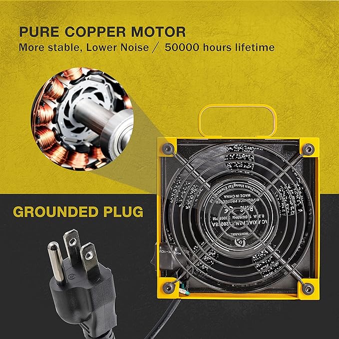 KOTTO Solder Smoke Absorber Remover Fume Extractor Smoke Prevention Absorber DIY Working Fan for Soldering Station (Yellow)