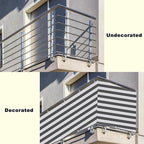 Privacy Screen 8.2' x 23' UV Protection 96% Privacy Screen for Fence, Included Cable Zip Ties for Banister Guard, Patio Enclosure, Backyard Gate, Gray Stripes