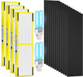 4 pack FLT4825 HEPA Replacement Filter B ＆ LB4000 Bulb for Guardian AC4825, AC4300, AC4850, AC4800, AC4820, AC4900 Air Cleaner Purifier, 4 HEPA Filters +12 Carbon filters+ 2 lb4000 uv bulb