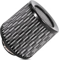 Cold Air Intake Filter High Performance Washable Filter Clamp-On Replacement Air Filter Flange Diameter 3inch/76mm Carbon Fibre Pattern