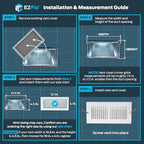 EZ-FLO 10 x 4 Inch (Duct Opening) Air Vent Cover for Wall or Ceiling, Two-Way Ventilation Register, Solid Steel HVAC Register Cover, White, 61609