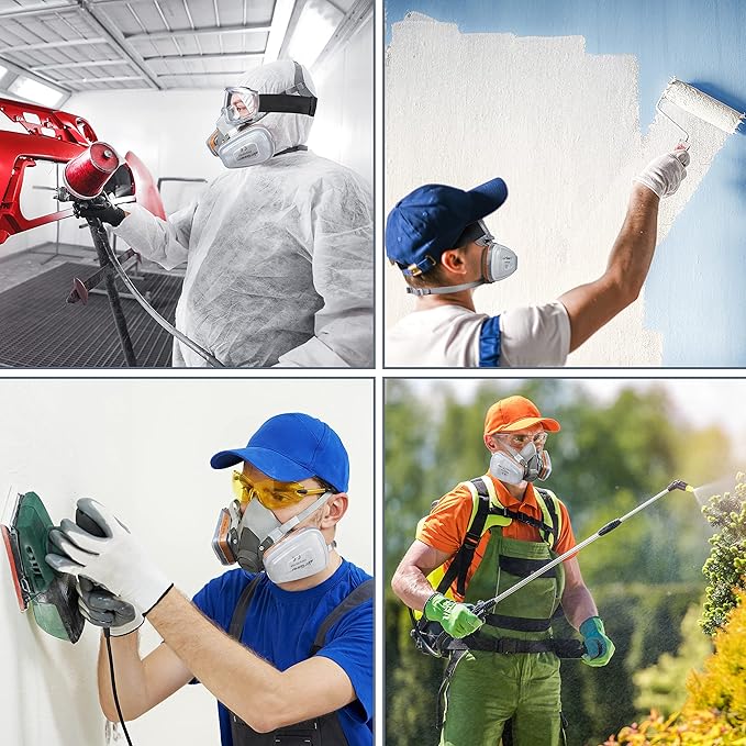 AirGearPro C-500 Filters for Reusable Respirator Mask | Anti-Dust Respirator filters Ideal for Painting, Woodworking, Construction, Sanding, Spraying, Chemicals, DIY etc