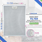 Bagean Stove Hood Vent Filter 11.81" x 16.25" BPPFA30 Compatible with Broan Range Hood Filter Replacement - Aluminum Mesh Kitchen Overhead Fan Screen - Blocks Grease & Filters Over Oven Air (2-Pack)