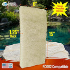 Aquatic Experts Beige COARSE Pond Filter Pad - 1.25 inch Thick - Compatible with Savio Compact Skimmerfilter Media - Made in USA (6" x 15" - 6 Pack)