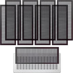 8 Pack Strong Magnetic Floor Vent Cover - PVC Mesh Register for Wall Ceiling Floor Catch Debris Hair Insect (Black, 4 x 10 Inch)