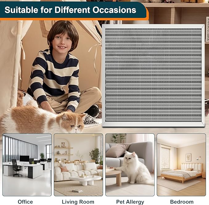 14x25x1 Reusable Air Filter, Washable, MERV 8, Permanent Electrostatic Air Filter, Lasts a Lifetime, Breathe Safely at Home or in the Office