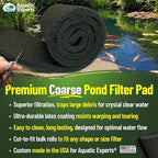 Aquatic Experts Classic Koi Pond Filter Pad COARSE – Black Bulk Roll Pond Filter Media, Rigid Ultra-Durable Latex Coated Fish Pond Filter Material US, (18" x 36")