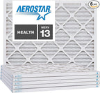 Aerostar 22x26x1 MERV 13, Pleated Air Filter, 22x26x1, Box of 6, Made in the USA