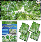 4 Pcs Fluorescent Light Covers - Classroom, Office 4 x 2 Feet Flame Retardant Magnetic Covers for Ceiling Lights Filters (Spring & Forest)