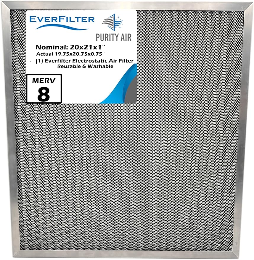 20x21x1 Electro-static Air Filter (1-Ct) AC Furnace Filter, Reusable & Washable 4-Stage Electrostatic Filter for Residential and Commerical HVAC (Actual Size:19.75 x 20.75 x 0.75 Inches)