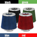 Mortar Aftermarket Auto Air Filter Replacement - Car Enthusiast Class Universal Cold Air Intake Gulps in More Air for More Engine Power & Passionate Induction Sound, 3.25 In, Blue