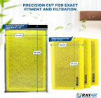 RAYAIR SUPPLY 20x40 Replacement Filter Pads Designed to Fit MicroPower Guard Air Cleaner 20x40 Refills (3 Pack) YELLOW