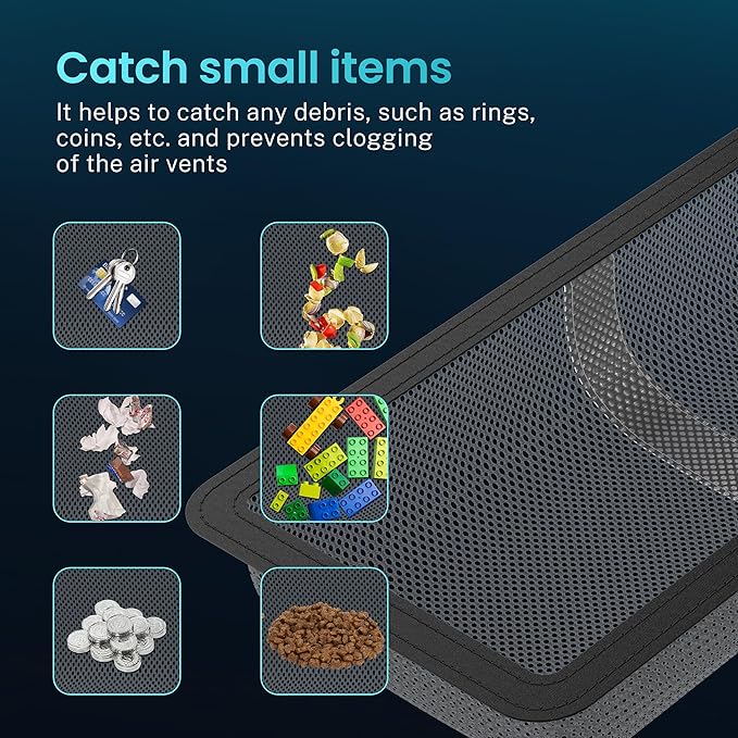6 Pack Floor Register Cover Trap, HG Power 4 x 12 Inch Floor Vent Screen Net, Nylon Fabric Mesh Air Vent Filter for Home Floor, Catches Coins, Toys, Snacks, Pet Hair, Pet Food