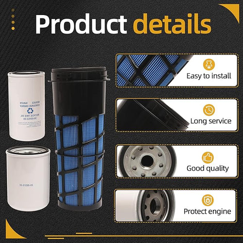 1 Set Filter Maintenance Service Kit including 30-00471-20 & 30-01090-05 & 30-00463-00 air & fuel & oil Filter, Fits for Carrier Reefer 7300 & 7500#OE 1559418 580048838 P611858 AF4219 LF9028 DBL7349