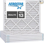 Aerostar 25x25x1 MERV 13, Pleated Air Filter, 24 1/2" x 24 1/2" x 3/4", Box of 6, Made in the USA