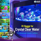 Premium Activated Carbon, Aquarium Carbon for Fish Tank Filter, Aquarium Filter Media, Granulated Charcoal for Fish Tanks, Activated Charcoal Bulk (38 lbs with 4 Pack 5"x9" mesh Bags)