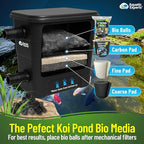 Aquatic Experts 1.5" Large Bio Balls for Ponds – Biological Filter Media for Waterfalls & Outdoor Pond Filters, Treats Up to 1,000 Gallons (300 Count + 14" x 20" Mesh Bag)