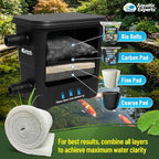 Classic Koi Pond Filter Pad FINE - White Bulk Roll Pond Filter Media, Ultra-Durable Pond Filters for Outdoor Ponds, Reusable Fish Pond Filter Material, USA (3/4" - 1" x 12" x 12 feet)
