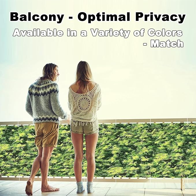 Privacy Screen Protector 3.3' x 6.6' UV-Protection Wind-Resistant Privacy Screen for Fence, Included Cable Ties for Carport, Fence, Patio, Apartment, Backyard, Balcony, Green Leaf Pattern