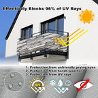 Privacy Screen 2.5' x 49.2' Durable and UV Resistant Balcony Privacy, Included Cable Ties Customized Size for Carport, Fence, Apartment Balcony, Stone Pattern