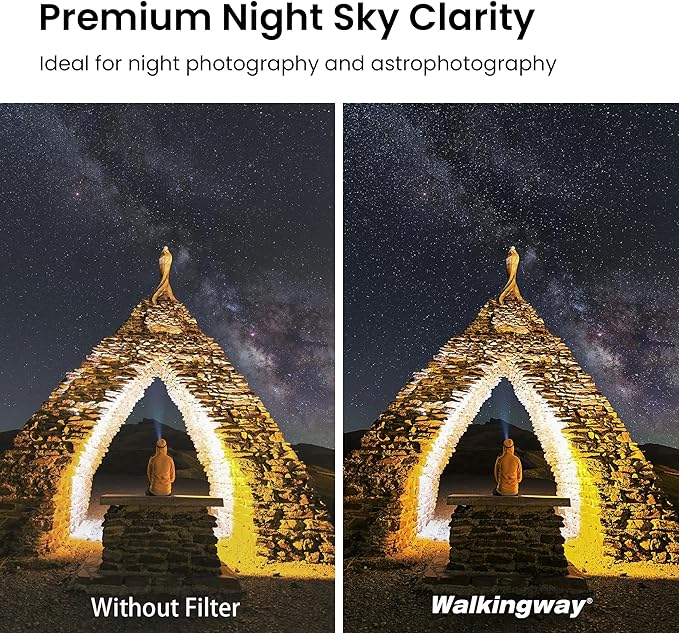 Walking Way 77mm Natural Night Filter for Light Pollution Reduction Nano-Coated Optical Glass for Night Sky/Astrophotography/Star Clarity Anti-Light Pollution Filter