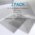 Upgraded 2PACK SS Wire Mesh, 4 Mesh Completely Welded, 12 X 24 in(310mm X 620mm), Stainless 304, Easy to Cut and Make Straight, Never Rust by Valchoose
