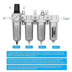NANPU 1/2" NPT Industrial Grade 4 Stage Air Drying System - Double Particulate Filters, Coalescing Filter, Desiccant Dryer & Air Regulator, Metal Bowl, Auto Drain, for Paint Spray＆ Plasma Cutter