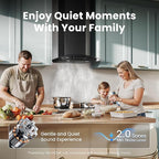 Black 30 inch Wall Mounted Range Hood Glass 900 CFM, Stainless Steel Kitchen Hood Vent with Gesture/Touch Controls, 3-Speed Exhaust Fan and Stainless Steel Baffle Filter, 2 LED Lights