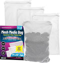 Aquatic Experts Max Flow Filter Media Bag - Durable Filter Bags for Fish Tank, Secure Aquarium Media Bag with Drawstring, Media Bags for Aquarium and Pond, Max Flow (Zipper), 8” x 12” – 3 Pack