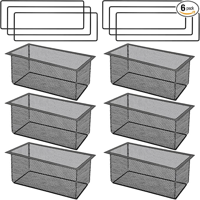 6PCS Floor Register Cover Trap 4"x10", Mesh Floor Vent Screen Net with Frame, Air Vent Filter Mesh Catcher for Hair Debris (4 x 10 Inch)