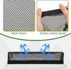 Zonon 12 Pcs 6 x 10 Inch Floor Register Cover Trap Vent Screen for Home Vent Mesh Elastic Band Filter Floor Register Trap Keeps Pet Hair,Food Out(Black)