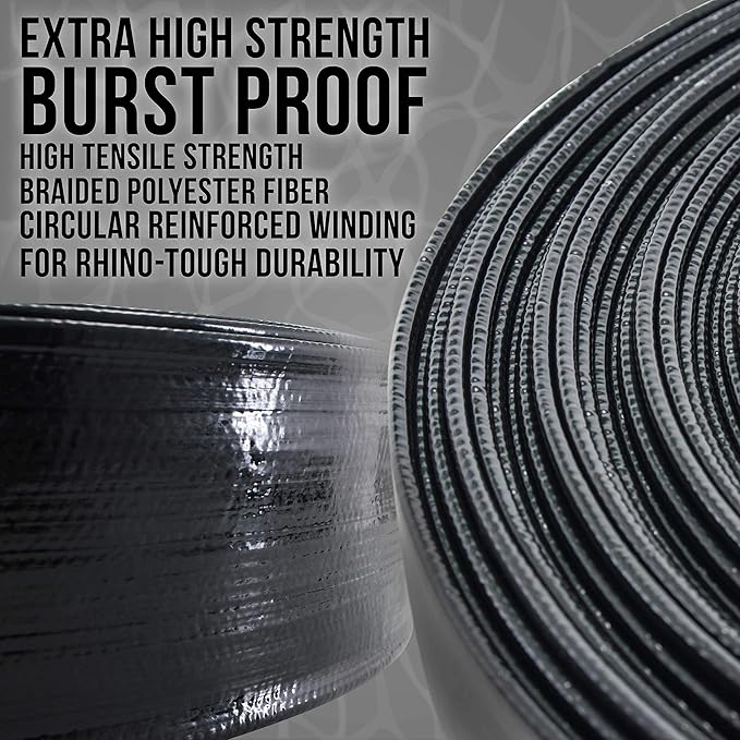 U.S. Pool Supply Pool Backwash Hose 2 Inch Diameter x 50 Feet - Discharge Hose for Pump, Sand Filter & Sump Pump Hoses - Burst Resistant Lay Flat Drainage Hoses for Inground & Above Ground Pools