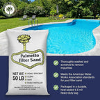 Palmetto 5 Pack Pool Filter Sand, Clean and Clear Water, Natural Sand for Residential and Commercial Pool Sand Filter Pumps, 50 Pound