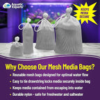 Aquatic Experts Fine Aquarium Media Bag, Durable Drawstring Bags for Fish Tank Filters, 450 Micron Mesh, (Fine, 5" x 9" - 4 Pack)