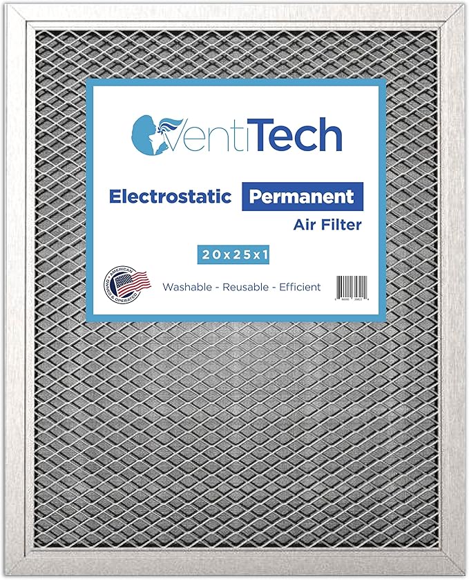 20x25x1 Washable Electrostatic Air Filter. Reusable HVAC & Furnace Air Filter