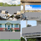Fence Privacy Screen 3.3' x 9.8' UV Protection Weather Resistant Waterproof Balcony Privacy, Includes Cable Ties for Garden Wall, Patio Gate, Patio Deck, Gray Stripes
