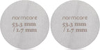 Normcore 53.3mm Puck Screen - Lower Shower Screen - Metal Contact Screen for Espresso 54mm Portafilter Filter Basket - 1.7mm Thickness 150μm - 316 Stainless Steel (Pack of 2)