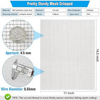 Valchoose Upgraded 2Pack Mesh Screen Crimped 304, 5 Mesh 11 X 14.2 inch, Not Easy Falling Off Metal Mesh Woven, Pretty Sturdy Wire Mesh Not Rusty, Stainless Steel Mesh Flexible, Heat Resisting