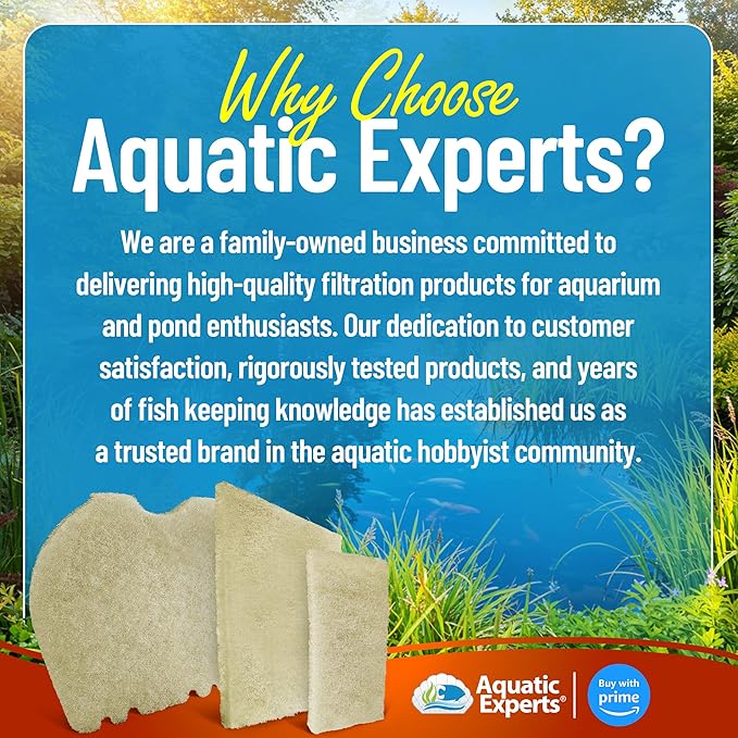 Aquatic Experts Beige COARSE Pond Filter Pad - 1.25 inch Thick - Compatible with Savio Compact Skimmerfilter Media - Made in USA (6" x 15" - 6 Pack)