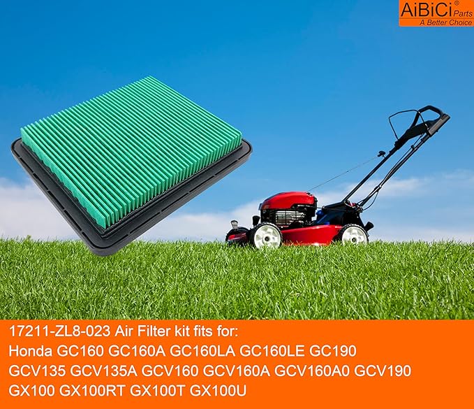 GCV160 Air Filter for Honda 17211-ZL8-023 fit GCV190 GCV160A GCV160LA GCV135 GC135 GC160 GC190 GCV190LA Engine HRB216 HRB217 Lawnmower EN2000 Generator F220 Tiller WN20 Pump, with Pre Filter, 2 Pack