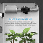 iPower 4 Inch 230 CFM Inline Duct Ventilation Fan Quiet Vent Blower for Hydroponics Grow Tent, Greenhouse Air Circulation, Upgrade